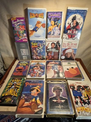 Disney VHS Lot 16 Movies 3 Sealed 101 Dalmatians Toy Story Elmo Pinocchio - Image 1 of 4