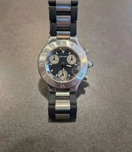 Cartier Must 21 Chronoscaph W10125U2 Quarz Edelstahl Herrenuhr gebraucht " - Bild 1 von 10