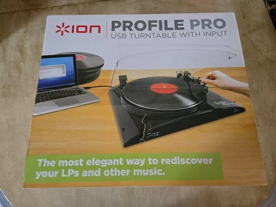 New ION Profile Pro USB Turntable w/Input 120v  Vinyl Record Music - JS62 - Image 1 of 4