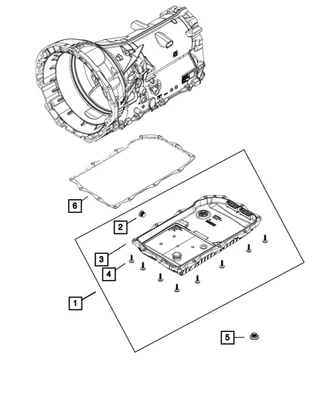 Genuine Mopar Transmission Oil Pan And Filter 68225344AA - Image 1 of 4