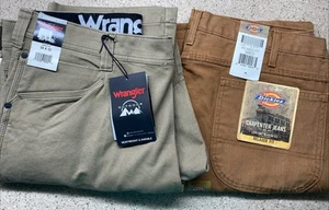 NWT Dickies  & Wrangler Pants 38x32 Carpenter Jeans - 2 Pairs - Picture 1 of 6
