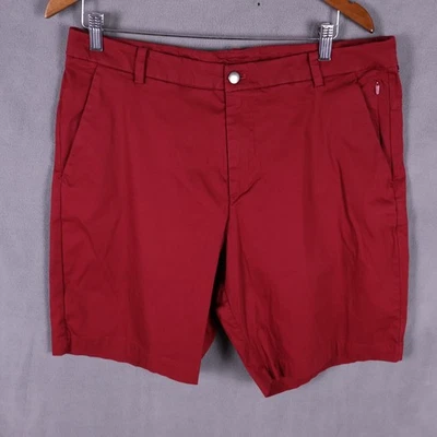 Lululemon Commission Shorts Mens 34 Burgundy Red 9" Golf Chino Warpstreme - Image 1 of 4
