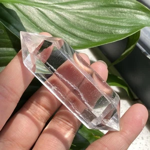 59G Natural Clear Crystal Obelisk Quartz Crystal Double Point Wand Reiki 72MM - Picture 1 of 8