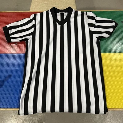 Camiseta deportiva McDavid árbitro talla mediana, rayas negras y blancas Foto 1 de 2