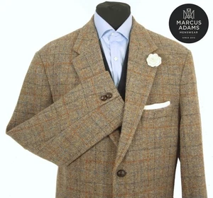 Harris Tweed Jacket Blazer 46L Country Windowpane Check Hacking Hunting Sports - Picture 1 of 14