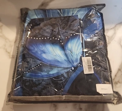 HOSIMA Blue Butterfly Bedding Set for Girl Queen Sz Mandala Bedding Boho Floral - Image 1 of 4