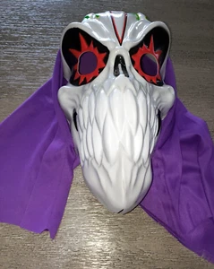 boys teens EVIL UGLY HALLOWEEN MASK pretend play PURPLE HAIR COVER RED EYE TEETH - Picture 1 of 1
