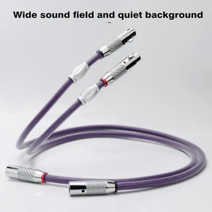 Pair 8N OCC Pure Copper Balanced XLR Cable Carbon Fiber Plug Interconnect Cord - Picture 1 of 14