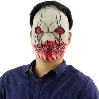 Horror Clown Mask Face Latex Adult Masquerade Party Cosplay Halloween Costumes - Image 1 of 4