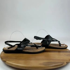 BOC Born Concept Clearwater Tooled Black Leather Thong Comfort Sandals Size 9 M - Picture 1 of 9