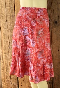 Nomadic Traders Batik Floral Pattern Peasant Skirt Size Large  - Picture 1 of 3