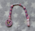 BABY GIRL MINNIE MOUSE BLING PERSONALISED DUMMY/PACIFIER SAVER HOLDER CLIP