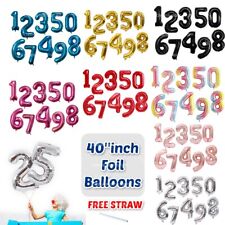40" Giant Foil Number Self Inflating Balloons Birthday Age Party Wedding Baloon