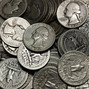 US 90% Silver Coins - Quarters, Dimes, etc - $1 FV 1964 & Earlier - Please Read - Picture 1 of 3
