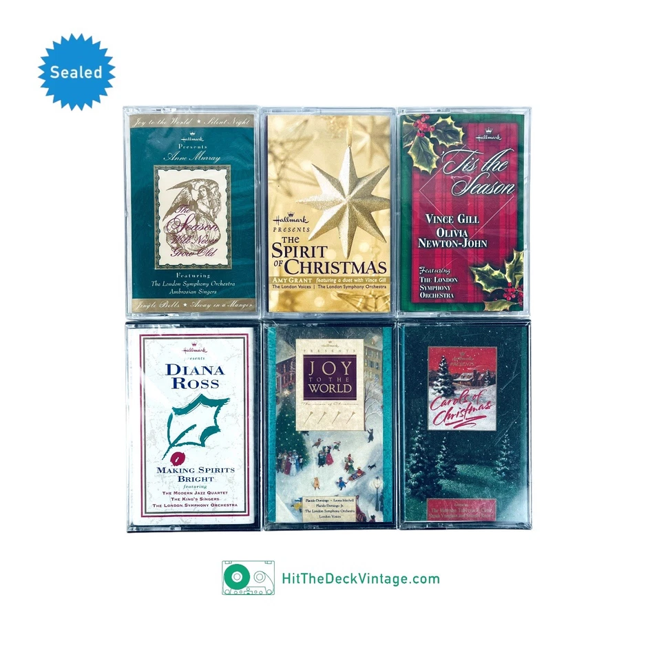 6 Hallmark Christmas Holiday Cassette Tapes: Joy, Carols, Season, Spirits SEALED - Image 1 of 3