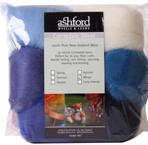 FIBRE PACK "WINTER" 7 colour pack of our popular 30micron Corriedale BluePurple - Picture 1 of 1