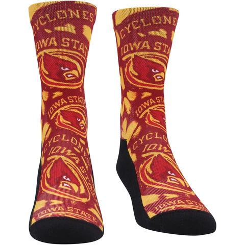 Unisex Rock Em Socks Iowa State Cyclones Allover Logo & Paint Crew Socks Cover