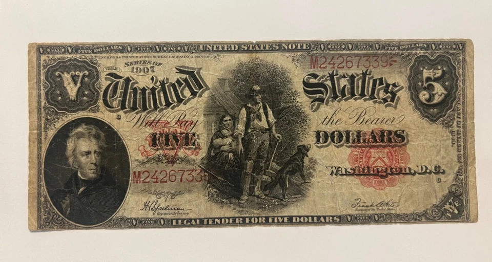 1907 $5 NOTE LEGAL TENDER FOR FIVE DOLLARES - Image 1 of 2