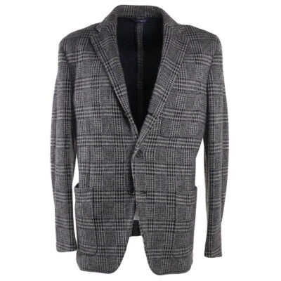 NUEVO CON ETIQUETAS $3495 BELVEST Abrigo Deportivo 100% Cachemira Construcción Suave 40 R Gris Cuadros Foto 1 de 4