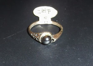 STERLING SILVER LADIES HEMATITE (ALASKA BLACK DIAMOND) RING: SIZE 7 ONLY - Picture 1 of 12