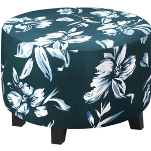 Super Stretch Ottoman Covers Slipcover Round Ottoman Slipcover Folding Storage - Picture 1 of 4