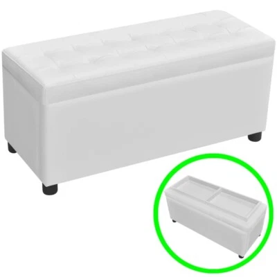 vidaXL Storage Ottoman Artificial Leather White - image 1 of 4