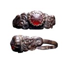 RARE CROISADE Chevalier Templier Bague Orientale Pierre Cornalienne Rouge Antiquité wCOA