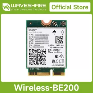 Waveshare Wireless BE200 NIC Gigabit Tri-Band Wi-Fi 7 IEEE 802.11a/b/g/n/ac/be - Picture 1 of 11
