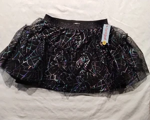 Girls Cat & Jack Halloween Spider Webs Tiered Skirt Size XL - Picture 1 of 7
