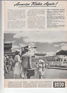 1941 Budd Magazin Anzeige "Kansas City - Dallas Rocket Crack Rock Island Steamliner" - Bild 1 von 1