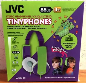 JVC TinyPhones Auriculares estéreo para niños Volumen limitado Colorido NUEVA CAJA ABIERTA  - Imagen 1 de 6