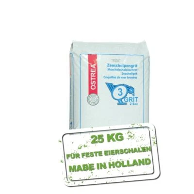 Muschelgrit Muschelschrot Hühnergrit  -  Ostrea 2-5 mm 25 kg  Muschelschalengrit - Bild 1 von 4