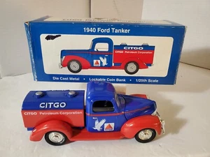 Citgo Petroleum 1940 Ford Tanker Die-Cast Lockable Coin Bank 1:25 Scale NIB LE - Picture 1 of 9