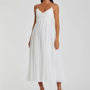 IEENA FOR MAC DUGGAL Faux Wrap Sleeveless Flowy Midi Dress SZ Large White NEW - Picture 1 of 13