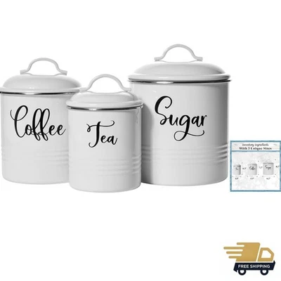 Contenedores de almacenamiento de alimentos rústicos de acero inoxidable - Juego de 3 con tapas herméticas Foto 1 de 4