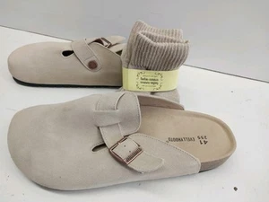 Zuecos Evellyhootd cerrados punta redonda gamuza corcho para mujer 41 255 boho sin cordones camel - Imagen 1 de 6
