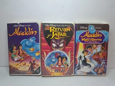 Lot of 3 Disney Aladdin VHS (1992) Return of Jafar (1994) King of Thieves (1996) - Image 1 of 4
