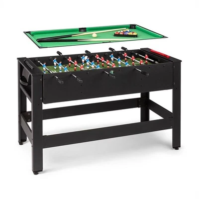Billardtisch Kicker Spieltisch 2in1 Tischfussball Multigame inkl Zubehör schwarz - Bild 1 von 4