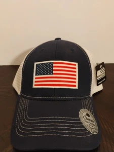 Mütze Kappe amerikanische Flagge Druckknopflasche blau weiß Netz - Bild 1 von 6