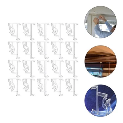 12pcs Clear Plastic Hidden Blind Clips: 2-Inch Replacement Blinds Valance Clips - Image 1 of 4