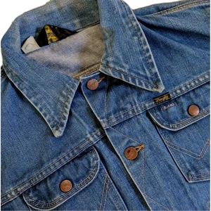 Vintage 80s WRANGLER No-Fault Denim Jacket Made in USA 126PW Raw Unlined Size 40 - Picture 1 of 13