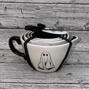 Rae Dunn Halloween Geist, Rabe, Kessel, Hexen Hut Messbecher Set Neu mit Etikett - Bild 1 von 4