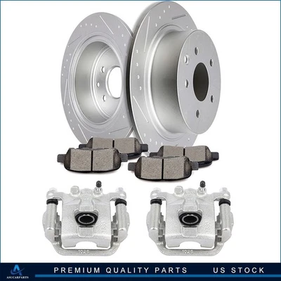 Rear Brake Caliper Ceramic Pad Rotor Kit For Nissan Altima 2002 - 2006 2009-2023 - Image 1 of 4