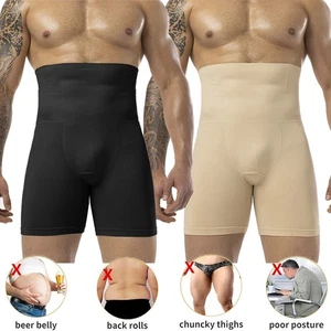 Mens Shapewear Tummy Control Underwear Shorts Slimming Body Shaper Boxer Briefs - Picture 1 of 14