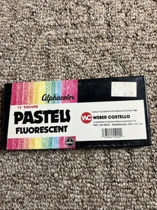 Vintage Weber Castello Alphacolor Pastels Bright Primary Chalk 12 Colors Sticks - Picture 1 of 4