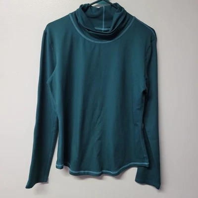 Top Prana Teal Manga Larga Cuello Alto XL Hecho en EE. UU. Capa Base Térmica Atlética Foto 1 de 4