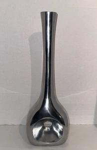 Solid Aluminum Metal Art Deco Steampunk Vase Sculpture 16 6/8” Tall Heavy - Picture 1 of 11