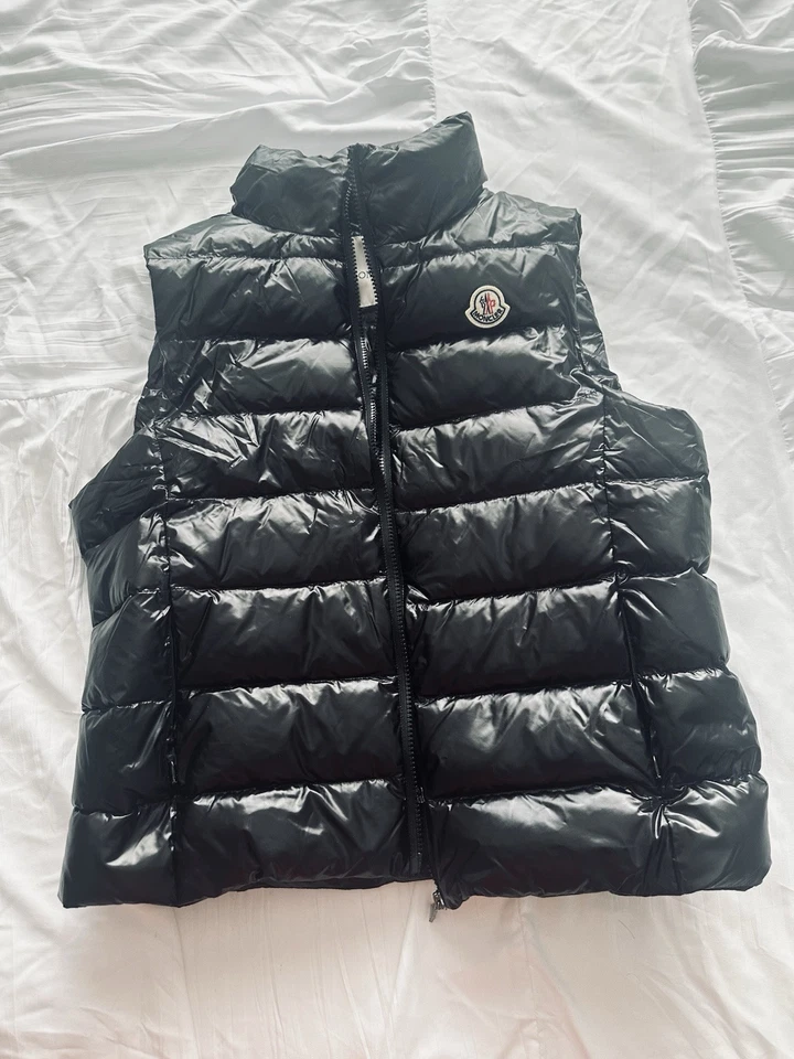 Women Moncler Black Ghany Down Vest, Size XL, 4 - Image 1 of 2