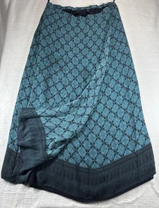 Valerie Stevens Wonan's Silk Wrap Look Skirt 20W Blue Aqua - Picture 1 of 18