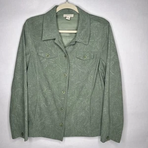Appleseeds Faux Suede Moss Green Jacket Buttons Medium - Picture 1 of 8